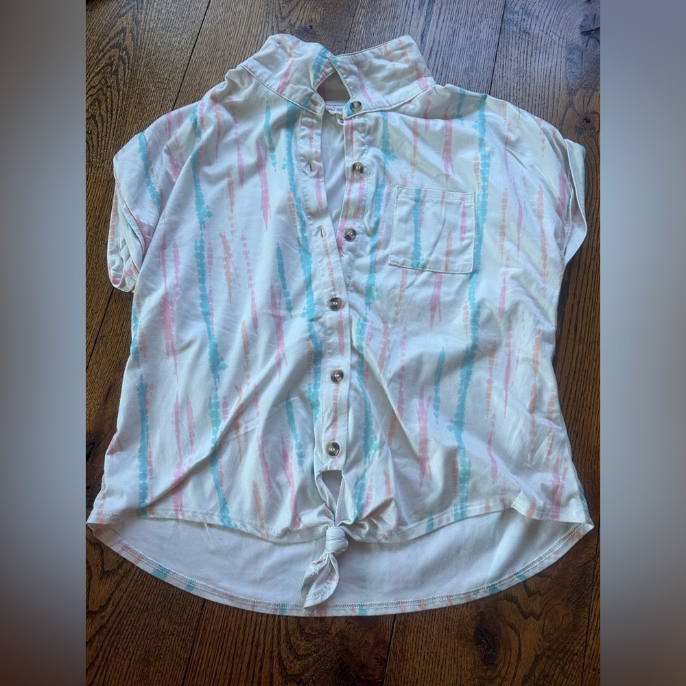 Girls button up tie top